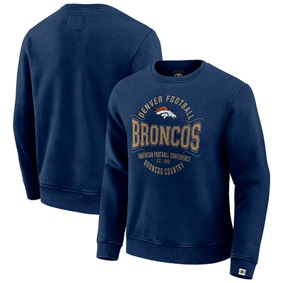 Sweat-shirt vintage Denver Broncos bleu marine pour homme de la collection Darius Rucker Fanatics