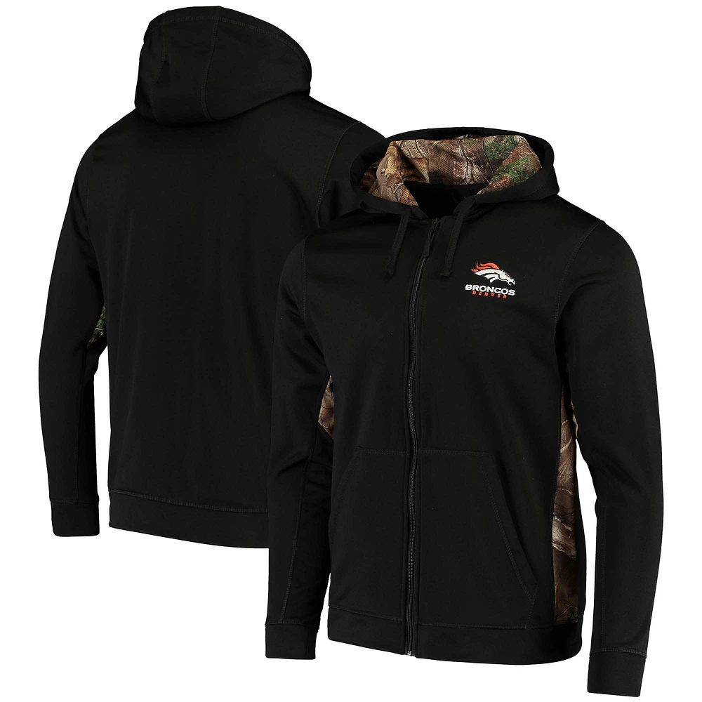 Dunbrooke Black/Realtree Camo Denver Broncos Decoy Tech Fleece Sweat à capuche entièrement zippé pour homme