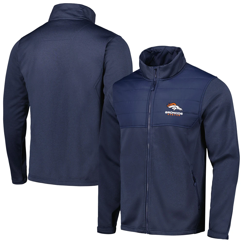 Men's Dunbrooke Heather Navy Denver Broncos Explorer Tech Full-Zip Jacket