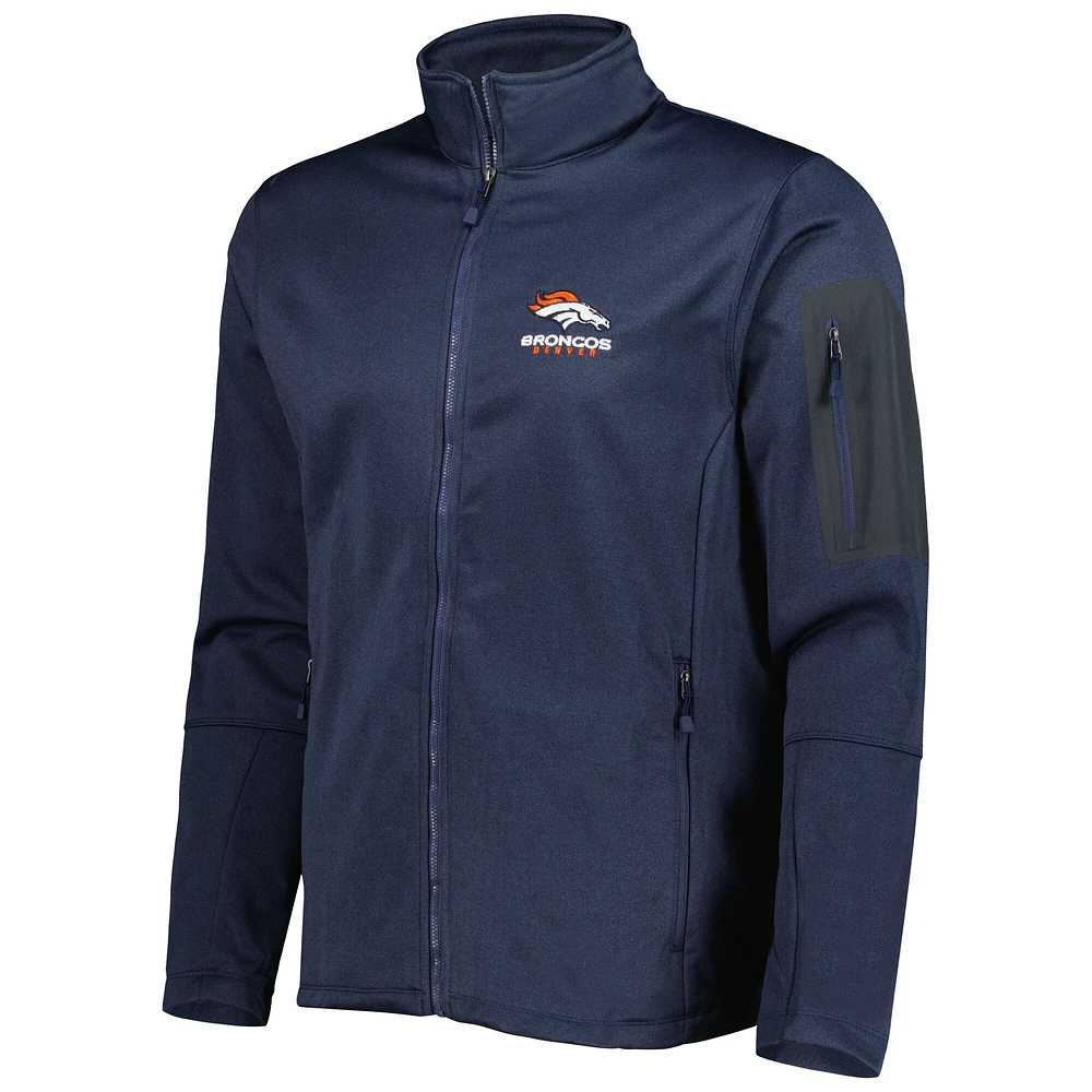 Dunbrooke Heather Navy Denver Broncos Freestyle Veste en polaire technique enduite entièrement zippée