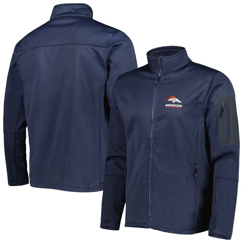 Men's Dunbrooke Heather Navy Denver Broncos Freestyle Coated Tech Fleece Full-Zip Jacket