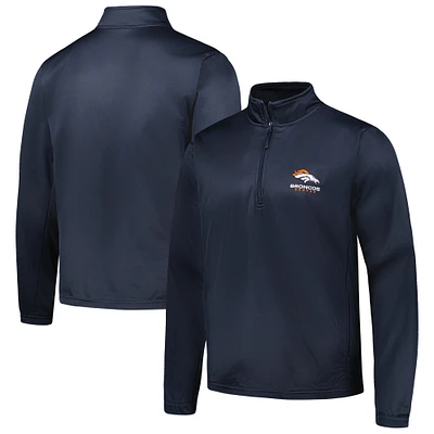 Haut à quart zippé Dunbrooke Denver Broncos pour homme, bleu marine