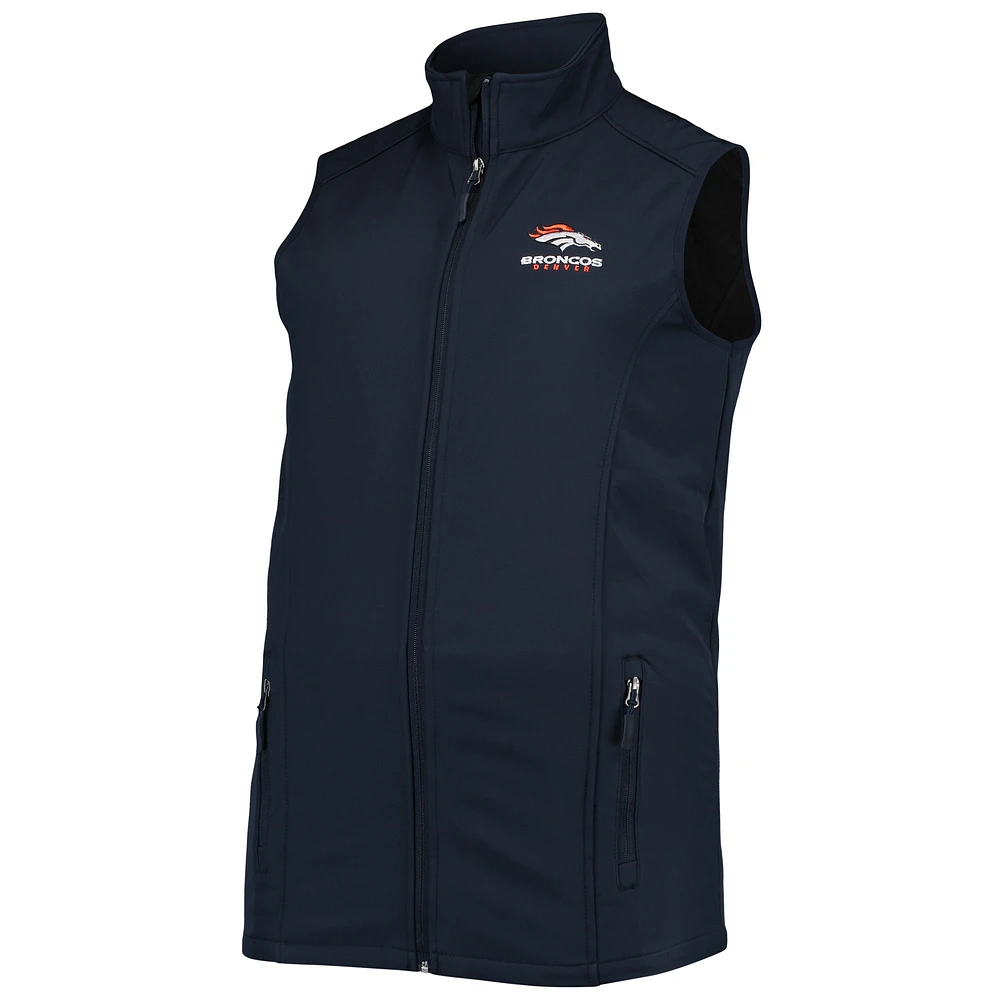 Men's Dunbrooke Navy Denver Broncos Big & Tall Archer Softshell Full-Zip Vest