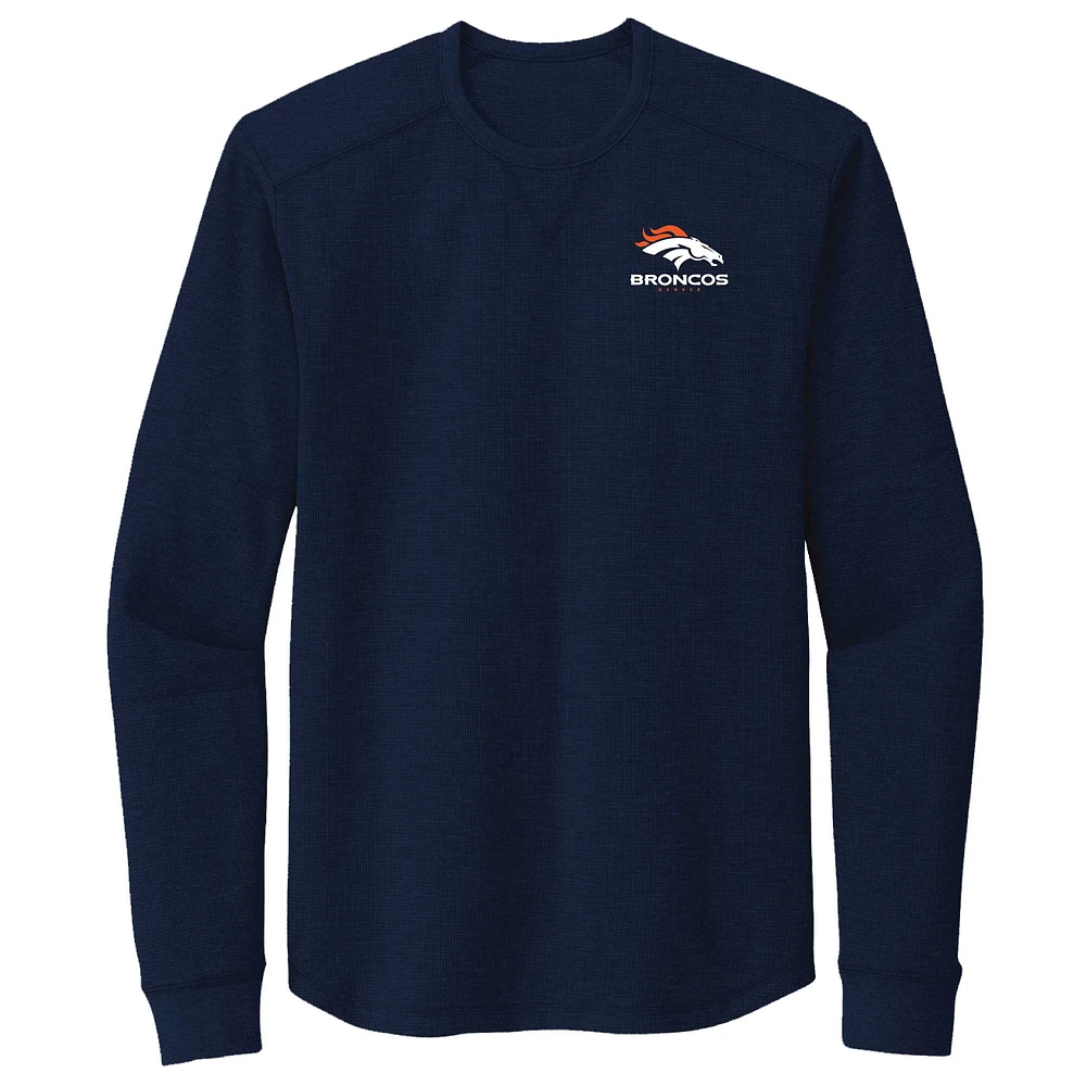 T-shirt thermique à manches longues Dunbrooke pour hommes Denver Broncos Cavalier bleu marine