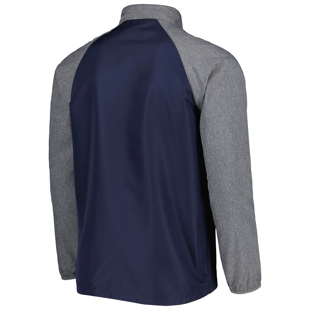 Men's Dunbrooke Navy Denver Broncos Hurricane Raglan Full-Zip Windbreaker Jacket