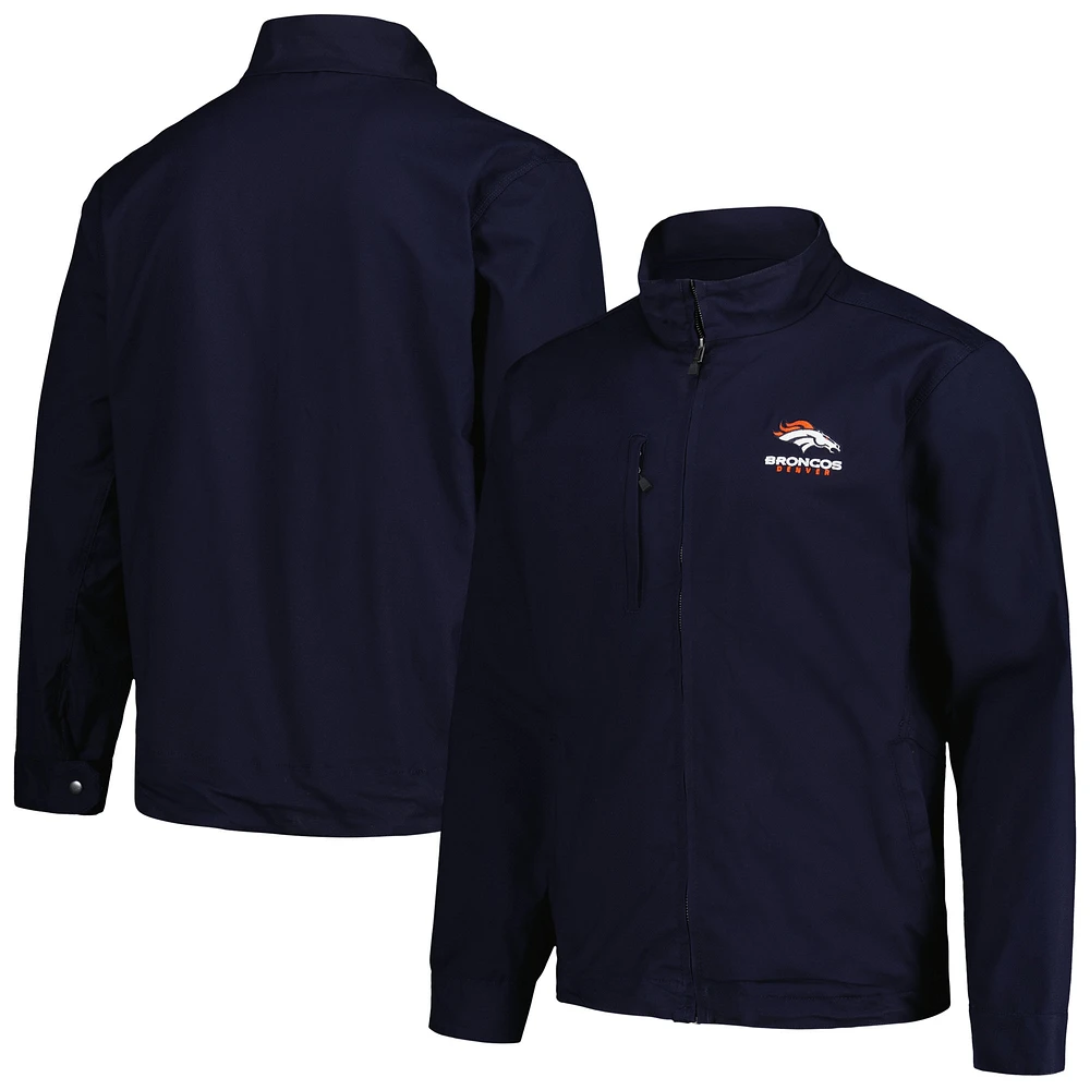 Dunbrooke Navy Denver Broncos Journey Workwear Veste à glissière pleine longueur pour homme