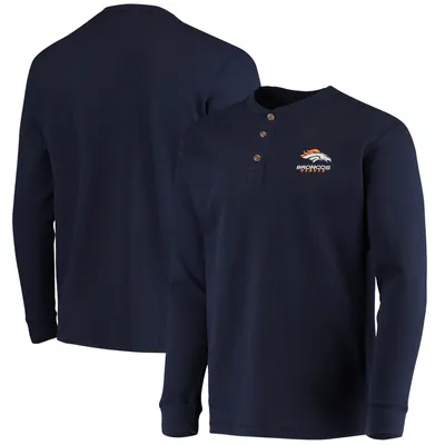 Denver Broncos Dunbrooke Logo Maverick Thermal Henley Long Sleeve T-Shirt - Navy