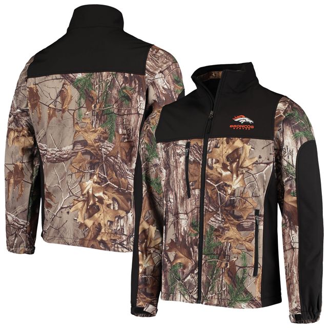 Veste Softshell à fermeture éclair intégrale Dunbrooke Realtree Camo/Noir Denver Broncos Circle Hunter pour hommes