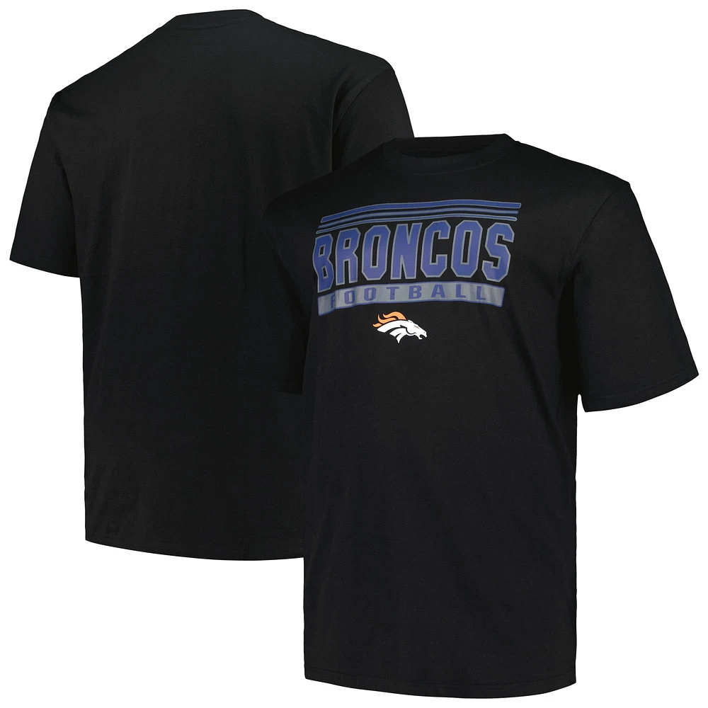 T-shirt pop noir Big & Tall Fanatics pour hommes des Denver Broncos