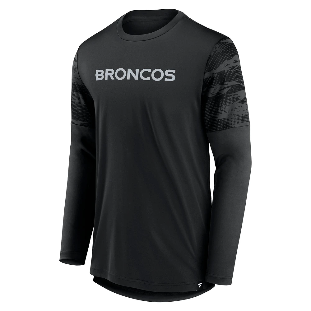 Men's Fanatics Black Denver Broncos Square Off Long Sleeve T-Shirt