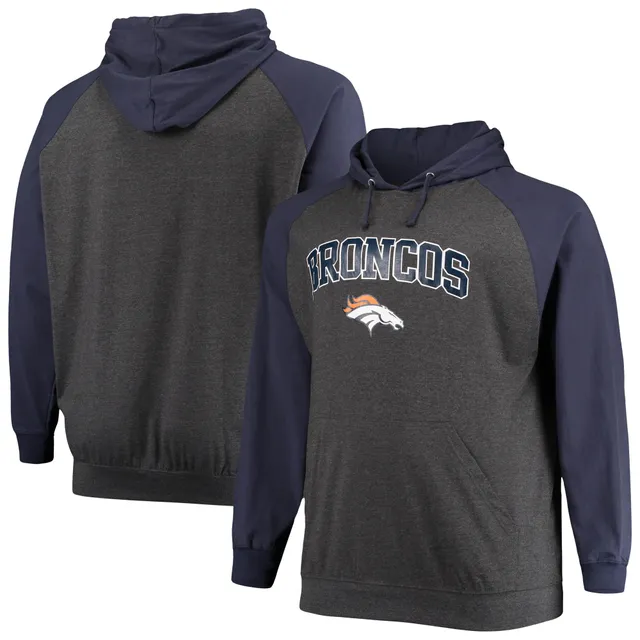 Men's Fanatics Branded Orange Denver Broncos Primary Logo Fitted Pullover  Hoodie