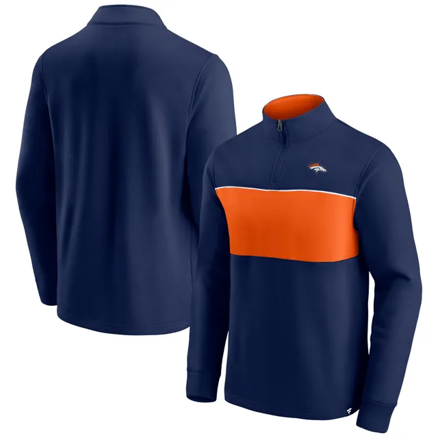 Starter Men's Orange/Navy Denver Broncos Leader Varsity Satin Full-Snap Jacket