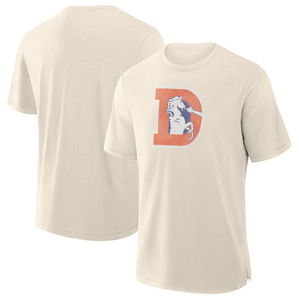 T-shirt fanatique pour homme à imprimé crème des Broncos de Denver