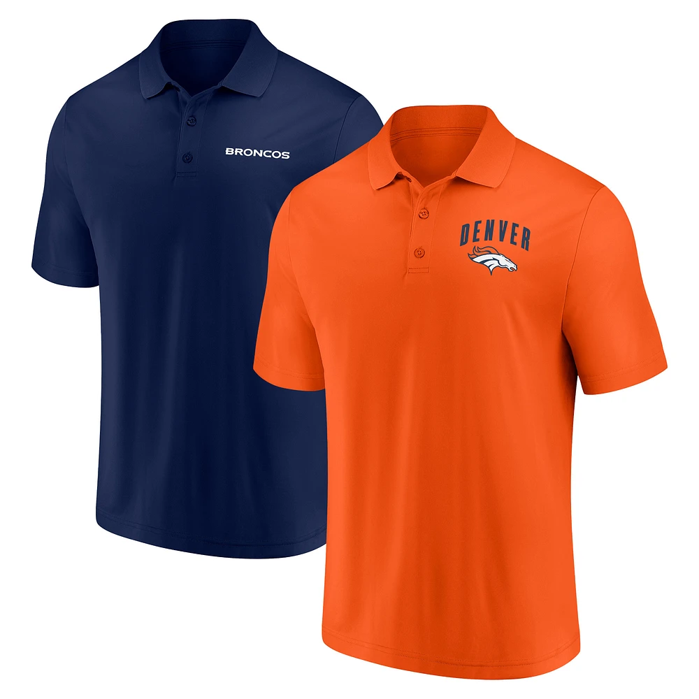 Men's Fanatics Denver Broncos Lockup Two-Pack Polo Set