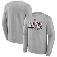 Men's Fanatics Heather Gray Denver Broncos Bold Move Pullover Sweatshirt