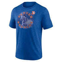 T-shirt à trois mélanges Fanatics Heathered Royal Denver Broncos Sporting Chance pour hommes