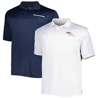 Men's Fanatics Navy/White Denver Broncos Solid Two-Pack Polo Set