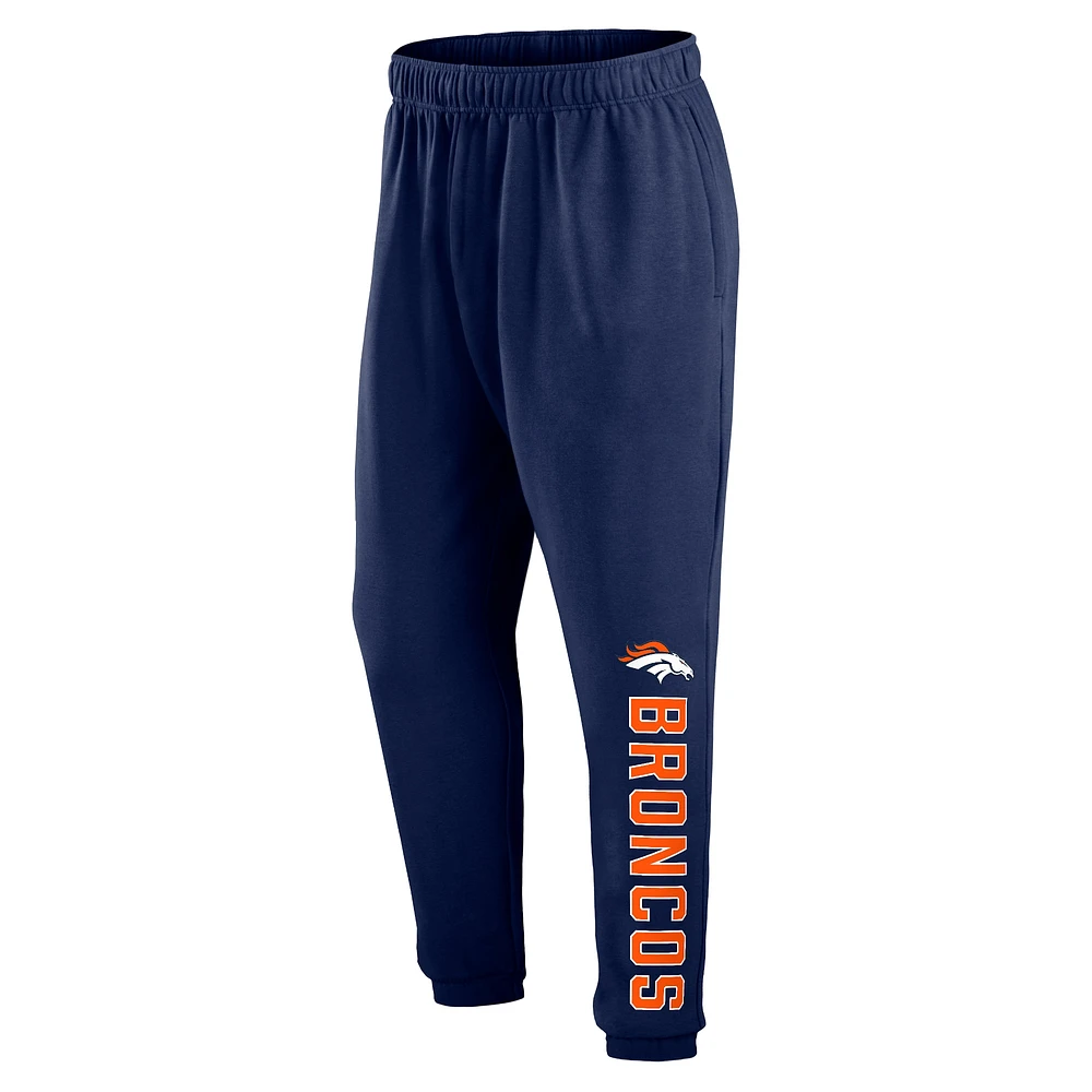 Pantalon de survêtement Fanatics pour hommes bleu marine Denver Broncos Big & Tall Chop Block