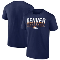 T-shirt Fanatics pour homme bleu marine Denver Broncos Blocked