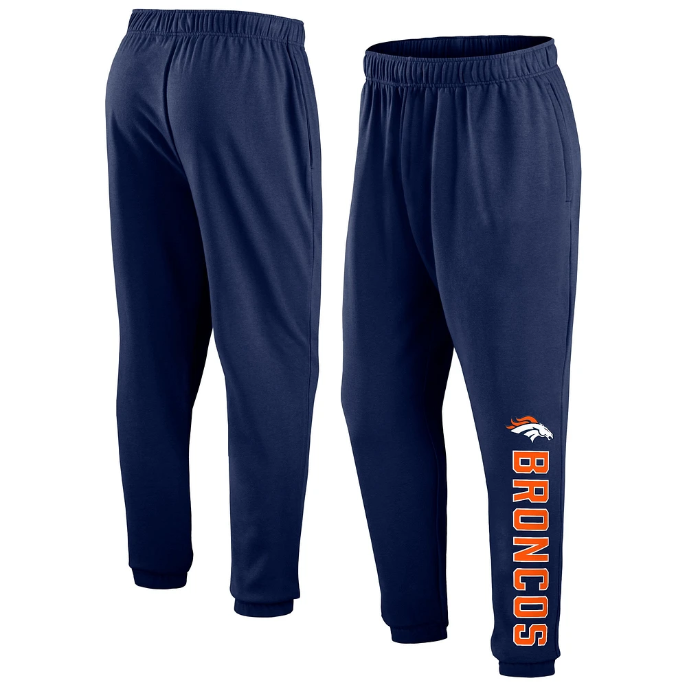 Men's Fanatics Navy Denver Broncos Chop Block Fleece Sweatpants