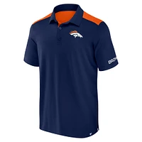 Polo Fanatics bleu marine à blocs de couleurs pour hommes des Denver Broncos