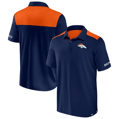 Polo Fanatics bleu marine à blocs de couleurs pour hommes des Denver Broncos