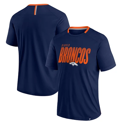 T-shirt Fanatics pour homme, bleu marine, Denver Broncos Defender Fade Slant