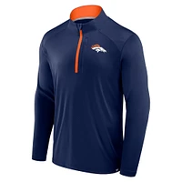 Men's Fanatics Navy Denver Broncos Defender Long Sleeve Quarter-Zip Jacket