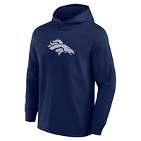 Men's Fanatics Navy Denver Broncos Elements Blaze Tri-Blend Long Sleeve Hoodie T-Shirt