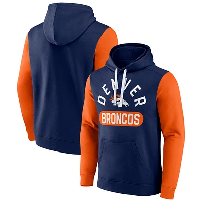 Men's Fanatics Navy Denver Broncos Extra Point Pullover Hoodie