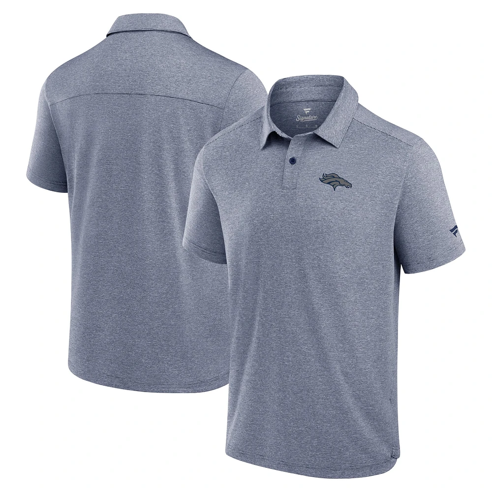 Polo technique Fanatics pour hommes bleu marine Denver Broncos Front Office