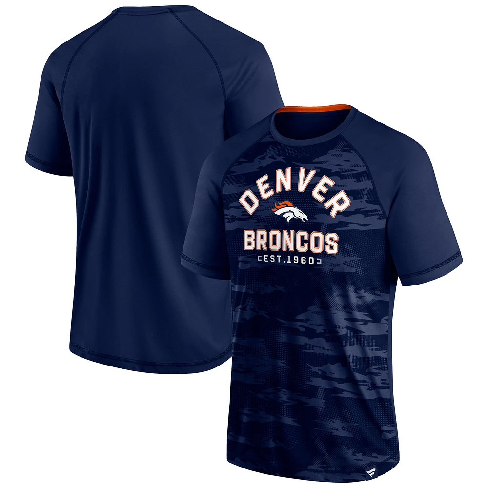 Men's Fanatics Navy Denver Broncos Hail Mary Defender Raglan T-Shirt