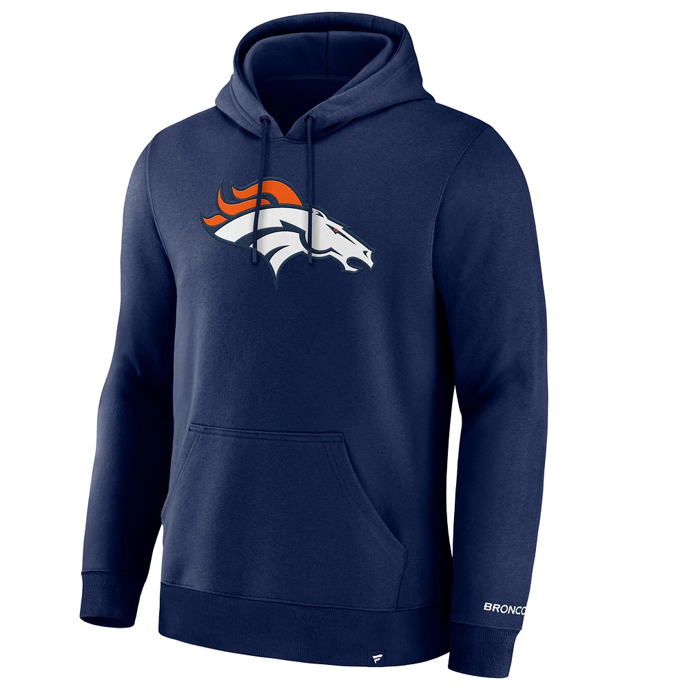 Men's Fanatics  Navy Denver Broncos Legacy Fleece Pullover Hoodie