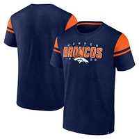 T-shirt bleu marine Fanatics pour hommes Denver Broncos Old School Play Slub