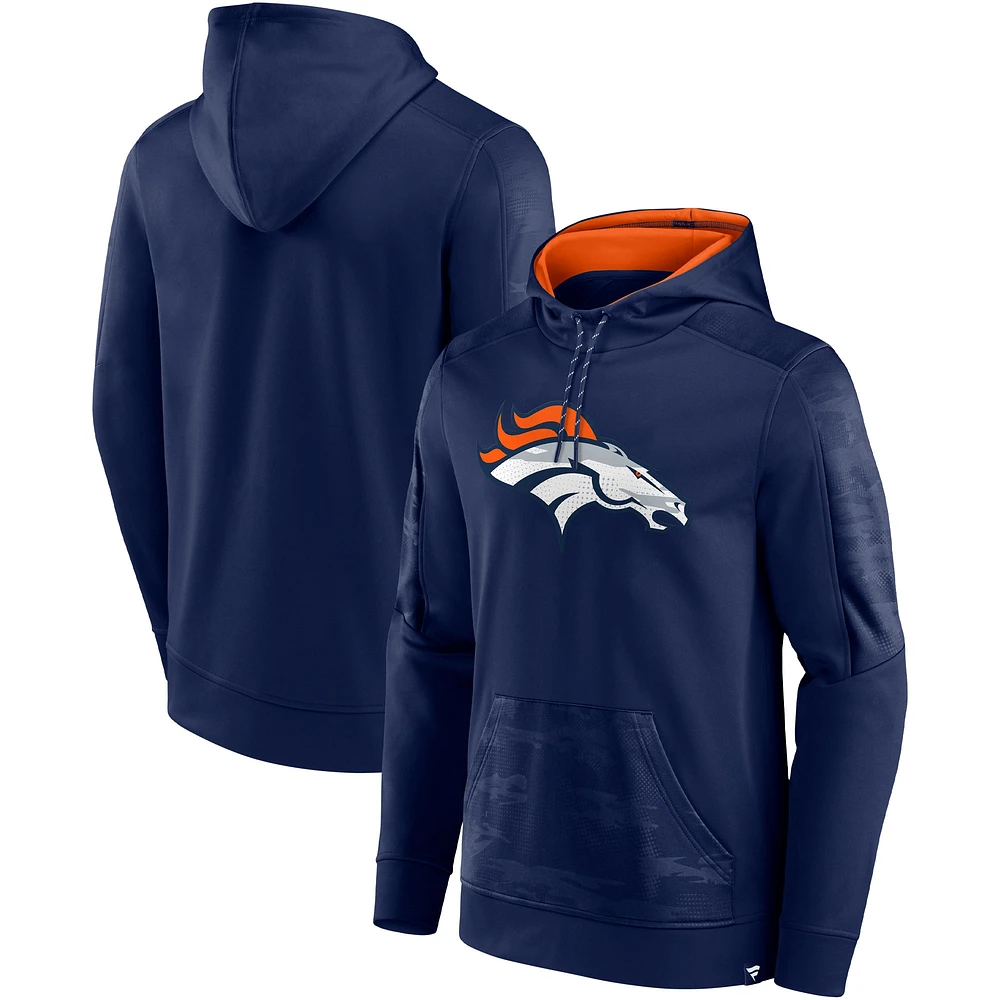 Sweat à capuche Fanatics pour hommes bleu marine Denver Broncos On The Ball