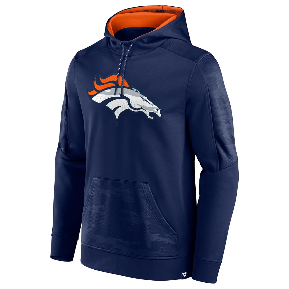 Men's Fanatics Navy Denver Broncos On The Ball Pullover Hoodie