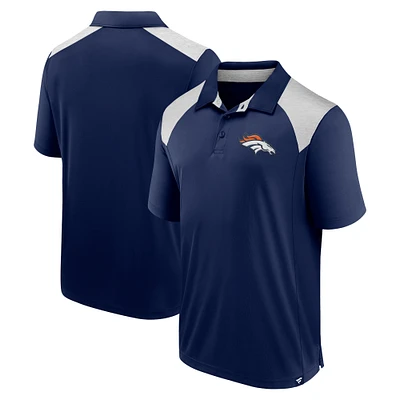 Polo primaire Fanatics pour hommes bleu marine Denver Broncos