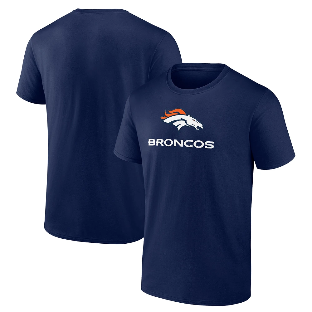 T-shirt bleu marine avec logo Fanatics Denver Broncos Team Lockup pour hommes