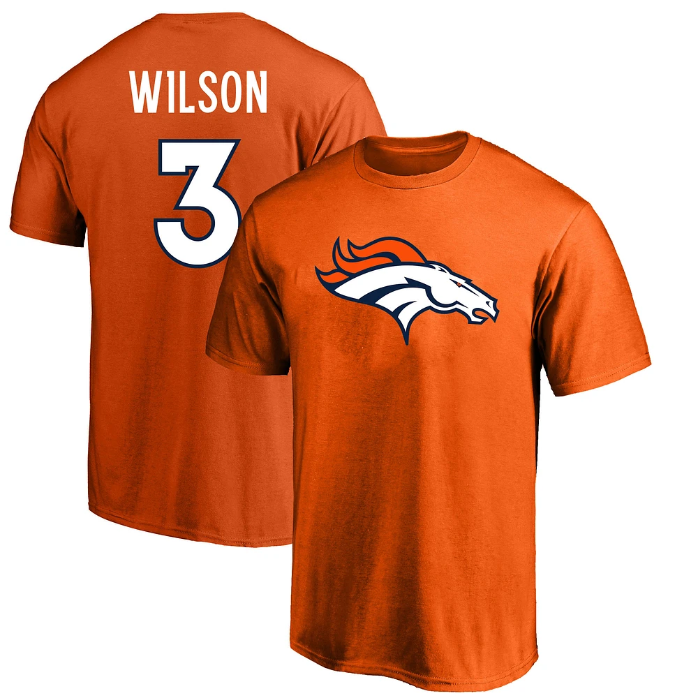 Fanatics pour hommes Russell Wilson Orange Denver Broncos Big & Tall T-shirt avec nom et numéro de joueur