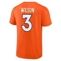 Fanatics pour hommes Russell Wilson Orange Denver Broncos Player Icon Nom et numéro T-shirt