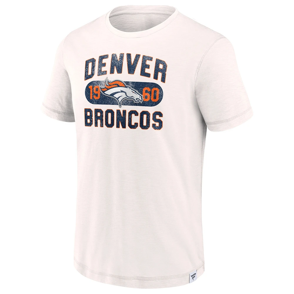 T-shirt blanc Fanatics pour hommes Denver Broncos Act Fast