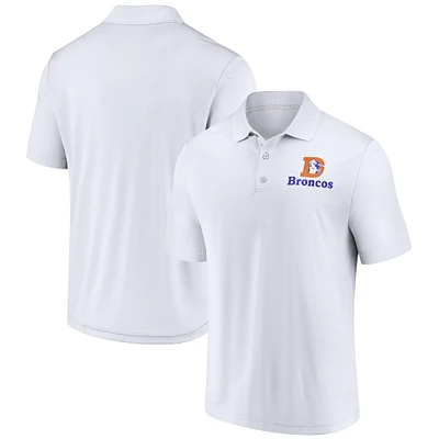 Men's Fanatics  White Denver Broncos Vintage Polo