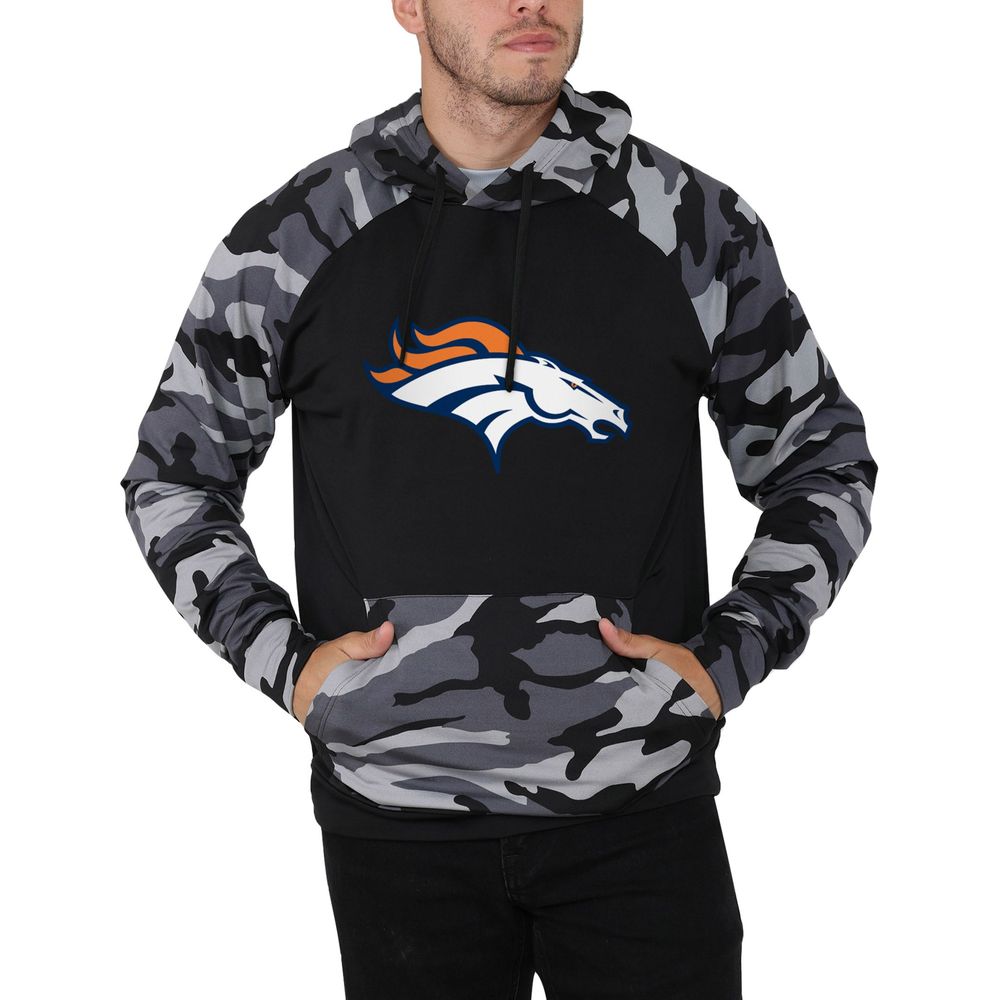 Men's FOCO Black/Camo Denver Broncos Raglan - Pullover Hoodie