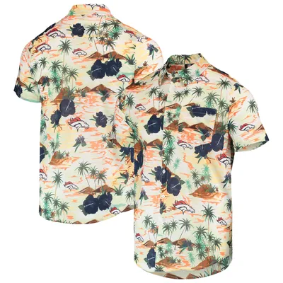 Chicago Bears FOCO Paradise Floral Button-Up Shirt - Cream