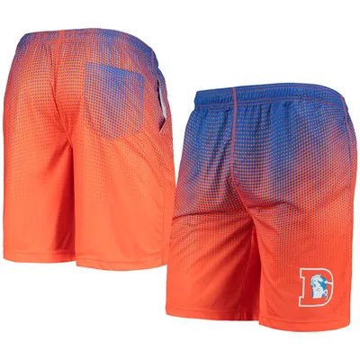 Denver Broncos FOCO Historic Logo Pixel Gradient Training Shorts - Royal/Orange