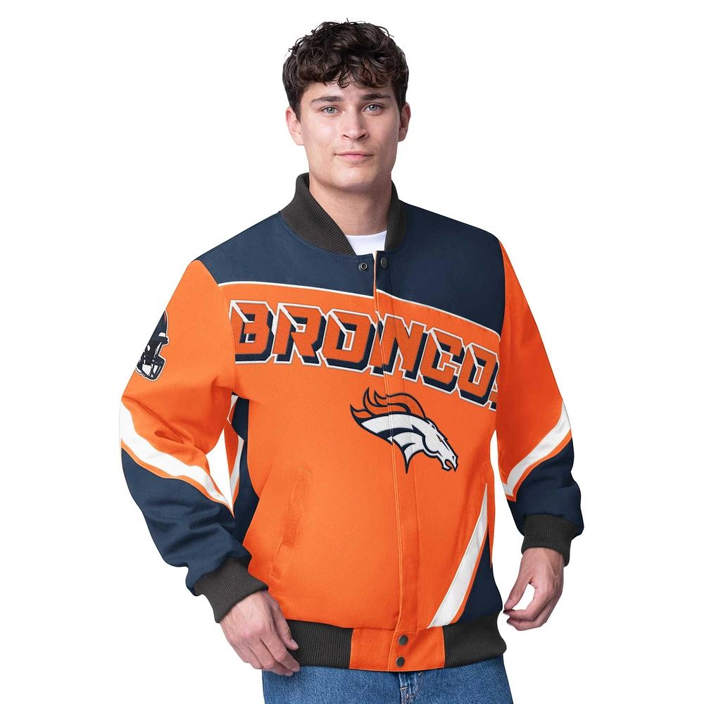 Veste à boutons-pression G-III Extreme Orange Denver Broncos Maximum Racing pour homme