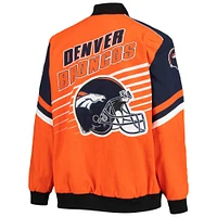 Men's G-III Sports by Carl Banks Orange/Navy Denver Broncos Extreme Strike Cotton Twill Full-Snap Jacket