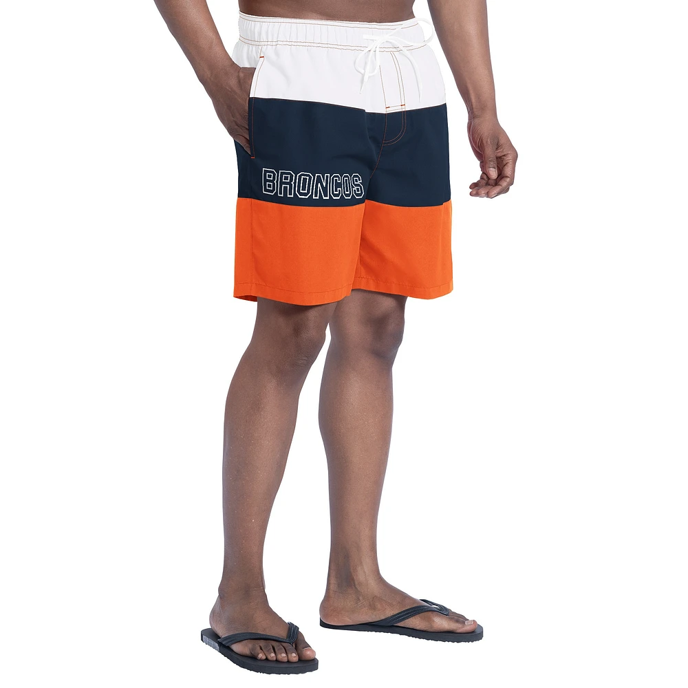 Men's G-III Sports by Carl Banks  Orange/Navy Denver Broncos Sunrise Volley Swim Shorts