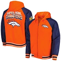 Veste à capuche raglan entièrement zippée G-III Sports by Carl Banks pour homme Denver Broncos 3x Champions Defender orange