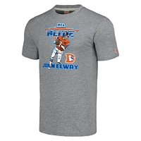 T-shirt à trois mélanges pour hommes, hommage John Elway, gris, Denver Broncos, NFL Blitz, joueur retraité